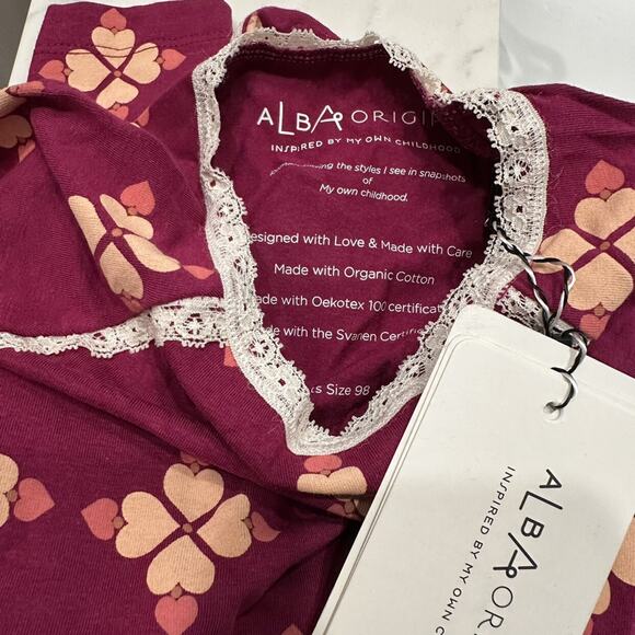 NWT Alba of Denmark Raspberry Radiance Joice Bodysuit Long Sleeve Onesie - Picture 5 of 6